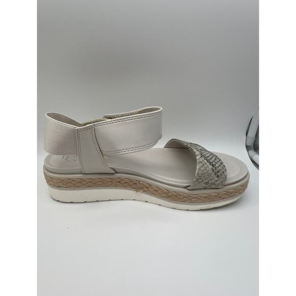 Franco Sarto Tinaka White & Gray Snakeskin Espadrille Sandals Shoes Size 9.5M - Picture 3 of 11